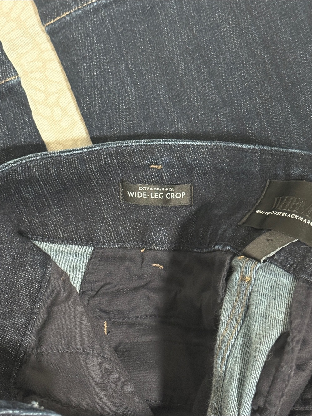 White House Black Market Wide-Leg Jeans in Dark Indigo - Picture 8 of 12